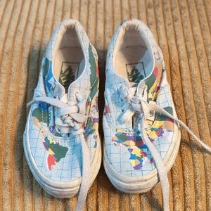 Colorful Map Print Kids Shoes